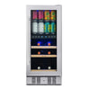 Image of NewAir 15” Wide Premium Built-in 9 Bottle and 48 Cans Dual Zone Wine and Beverage Fridge NWB057SS00