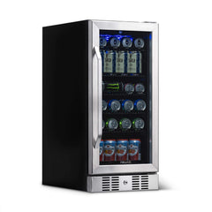 NewAir 15” Wide Built-in Stainless Steel 96 Can Beverage Fridge ABR-960