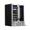 Image of NewAir 24” Wide Built-in 18 Bottle and 58 Cans Dual Zone Wine and Beverage Fridge AWB-360DB