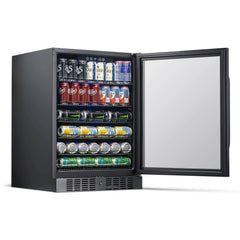 NewAir 24” Wide Built-in Stainless Steel 177 Can Beverage Fridge NBC177BS00