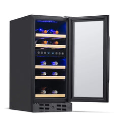 NewAir 15” Wide Stainless Steel 29 Bottle Dual Zone Wine Refrigerator NWC029BS00
