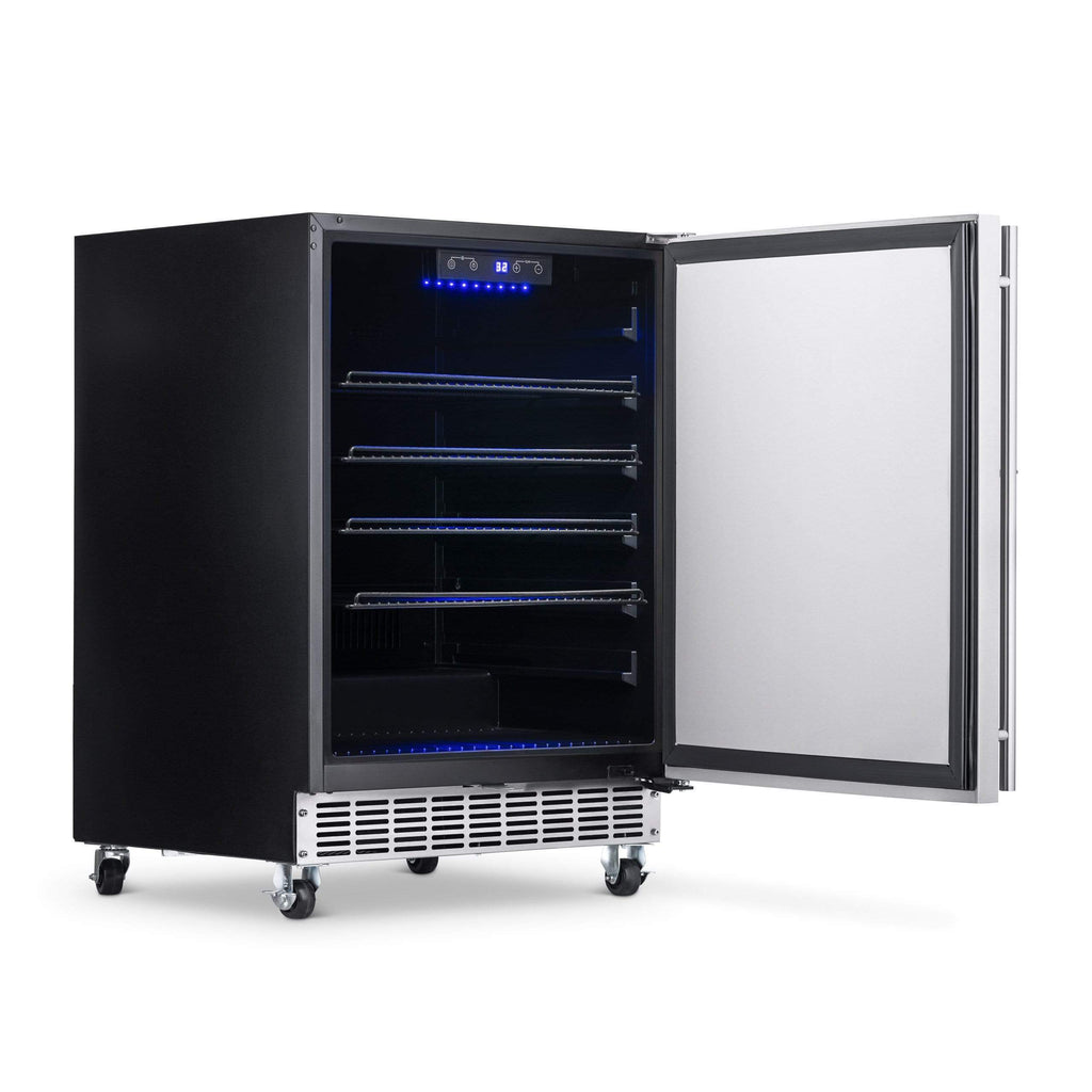 NewAir 24” Wide Built-in 160 Can Outdoor Beverage Fridge NOF160SS00