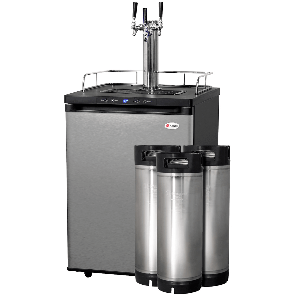 Kegco 24" Wide Homebrew Stainless Steel Triple Tap Digital Kegerator HBK309S-3K