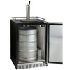 Image of Kegco 24" Wide Stainless Steel Built-In Single Tap  Kegerator HK38BSU-L-1