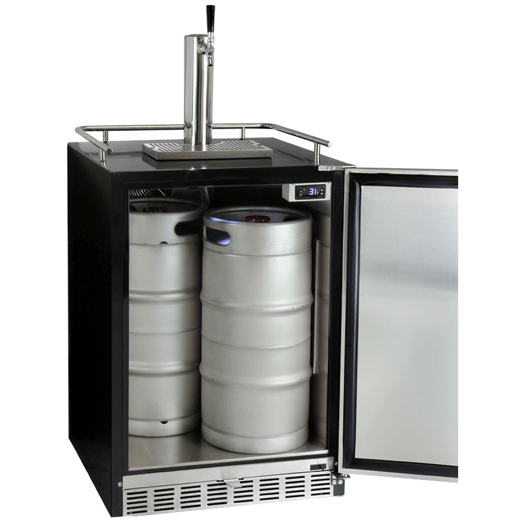 Kegco 24" Wide Stainless Steel Built-In Single Tap  Kegerator HK38BSU-L-1