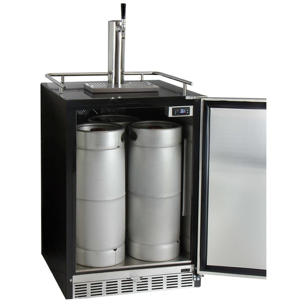 Kegco 24" Wide Stainless Steel Built-In Single Tap  Kegerator HK38BSU-L-1