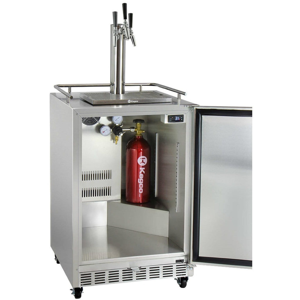 Kegco 24" Wide Stainless Steel Triple Tap Commercial Kegerator HK38SSC-3