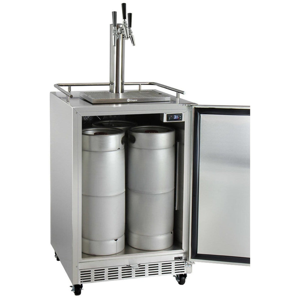 Kegco 24" Wide Stainless Steel Triple Tap Commercial Kegerator HK38SSC-3