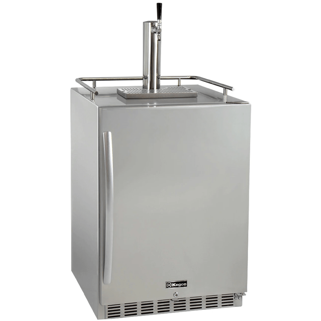 Kegco 24" Wide Stainless Steel Outdoor Built-In Single Tap Kegerator HK38SSU-1
