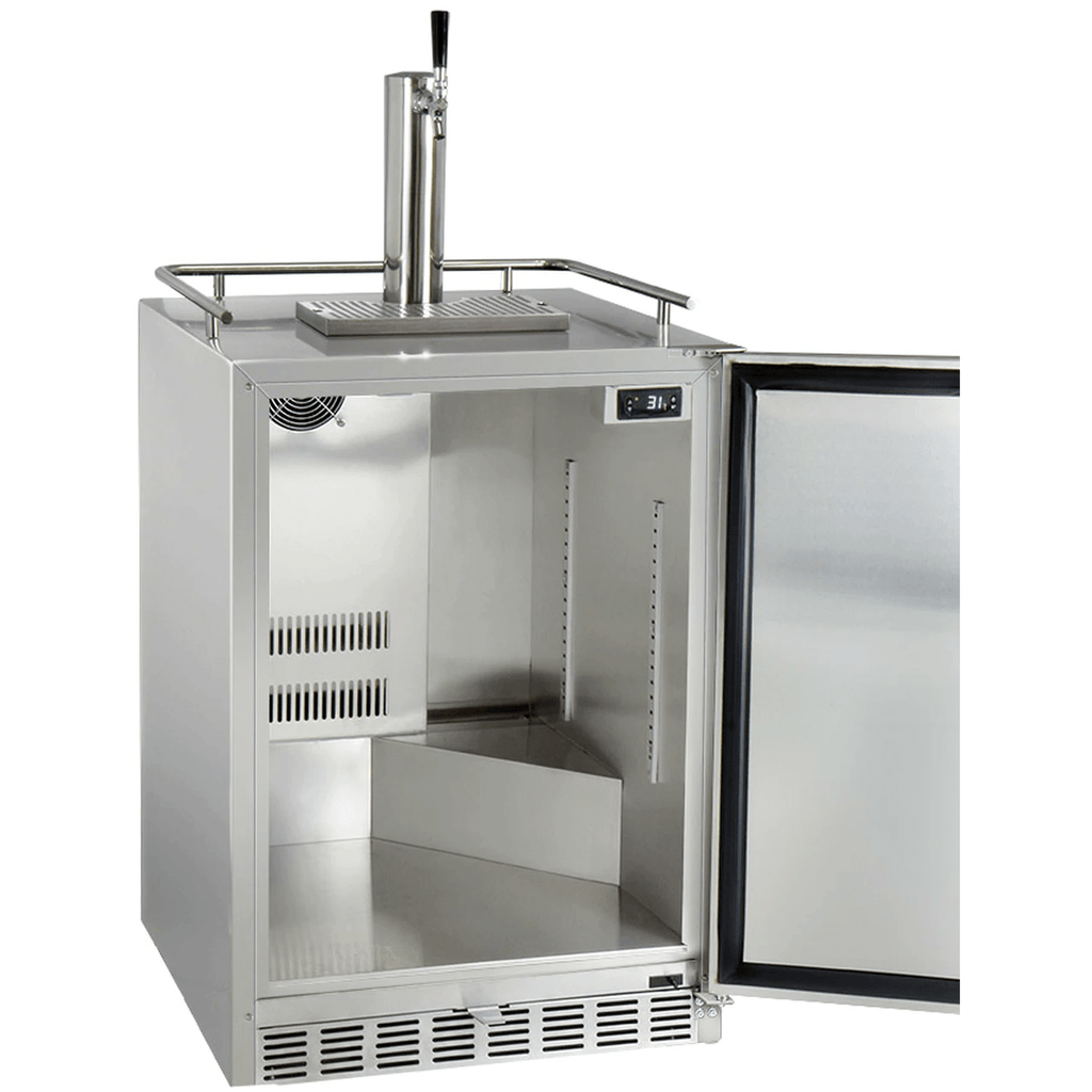 Kegco 24" Wide Stainless Steel Outdoor Built-In Single Tap Kegerator HK38SSU-1