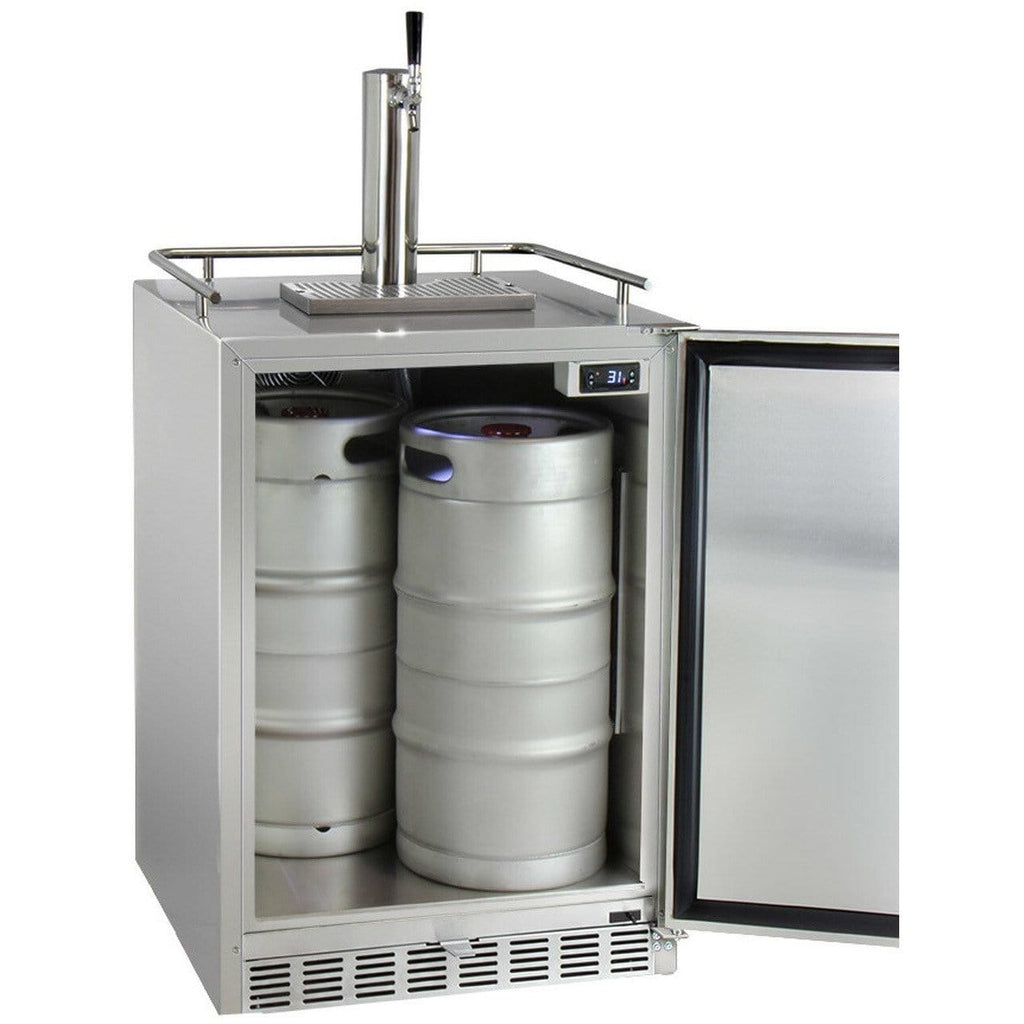 Kegco 24" Wide Stainless Steel Outdoor Built-In Single Tap Kegerator HK38SSU-1