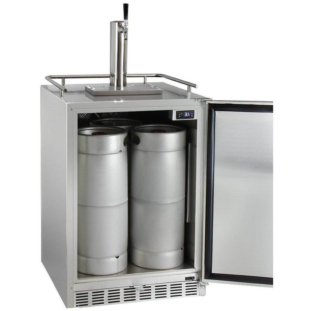 Kegco 24" Wide Stainless Steel Outdoor Built-In Single Tap Kegerator HK38SSU-1