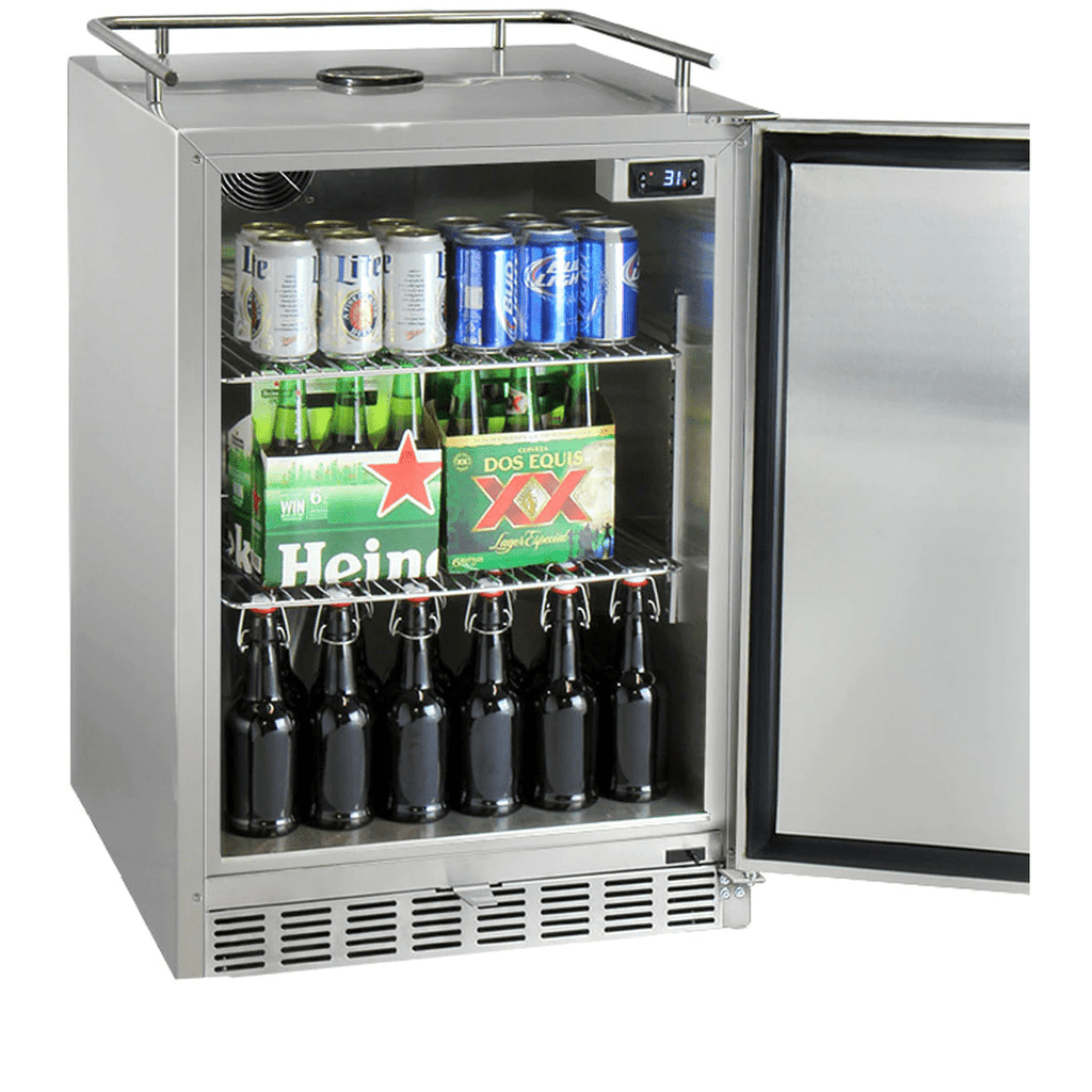 Kegco 24" Wide Stainless Steel Outdoor Built-In Triple Tap Kegerator HK38SSU-3