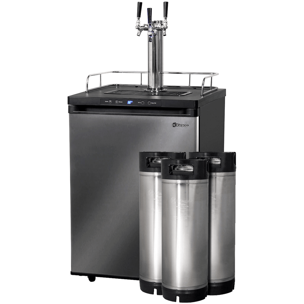 Kegco 24" Wide Homebrew Stainless Steel Triple Tap Kegerator HBK309X-3K