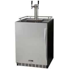 Kegco 24" Wide Stainless Steel Built-In Dual Tap Kegerator HK38BSU-2