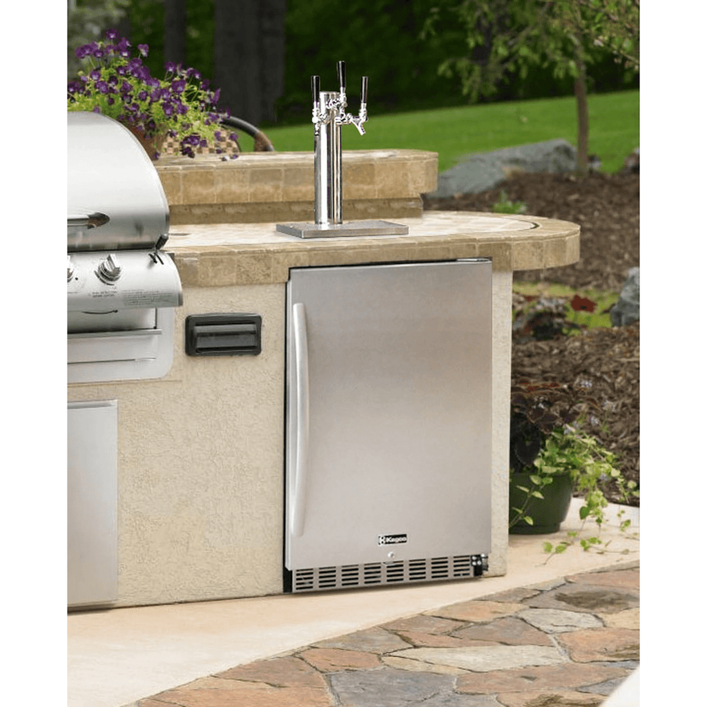 Kegco 24" Wide Stainless Steel Outdoor Built-In Dual Tap Kegerator HK38SSU-2