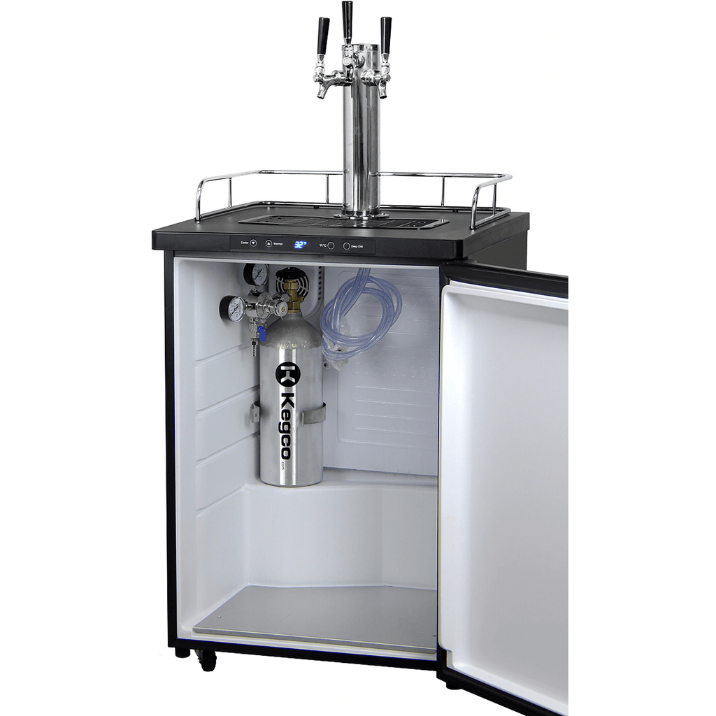 Kegco 24" Wide Homebrew Stainless Steel Triple Tap Digital Kegerator HBK309S-3K