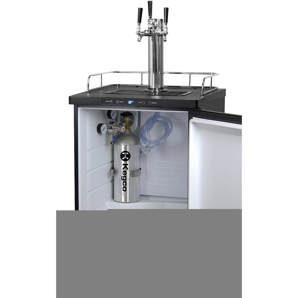 Kegco 24" Wide Kombucha Stainless Steel Triple Tap Digital Kegerator KOM30X-3