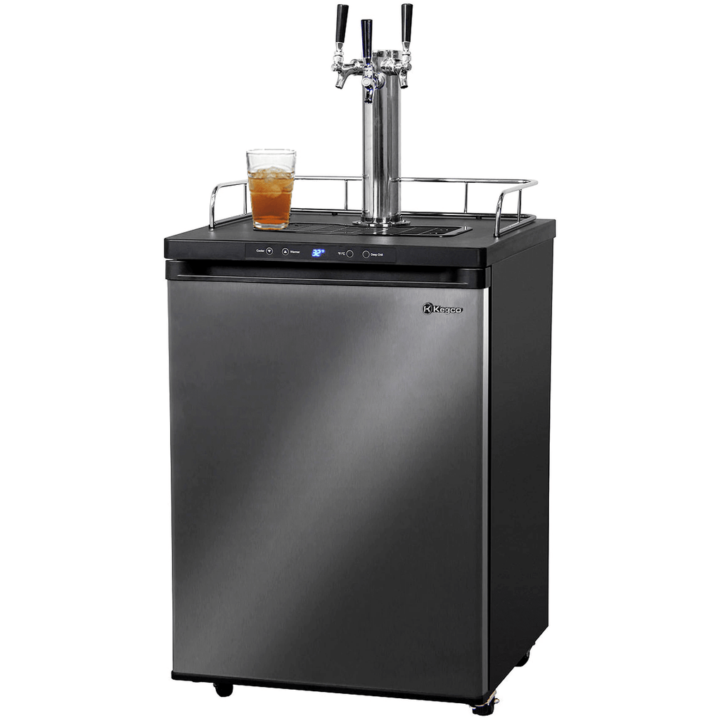 Kegco 24" Wide Kombucha Stainless Steel Triple Tap Digital Kegerator KOM30X-3