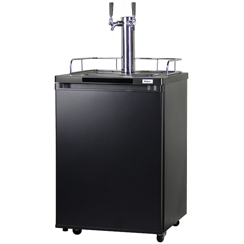 Kegco 24" Wide Homebrew Two Faucet Draft Double Tap Beer Dispenser K209B-2