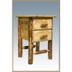Montana Woodworks Glacier Country Log 2 Drawers Nightstand MWGCN2DN