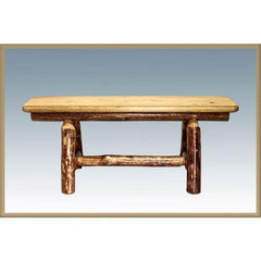 Montana Woodworks Glacier Country Log Small Plank Style Bench MWGCPSB4