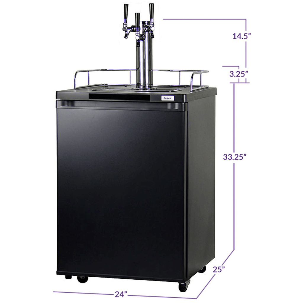 Kegco 24" Wide Homebrew Triple Tap Kegerator HBK209B-3K