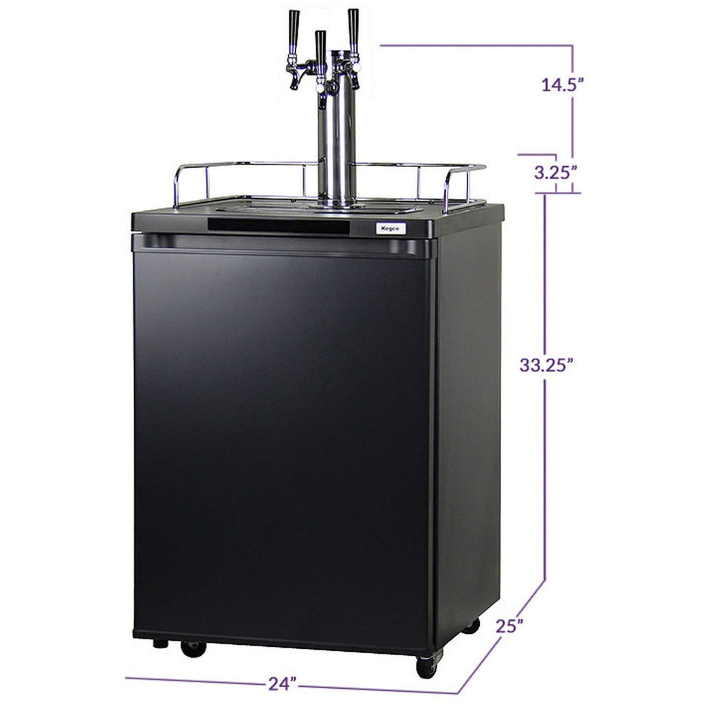 Kegco 24" Wide Homebrew Triple Tap Kegerator HBK209B-3