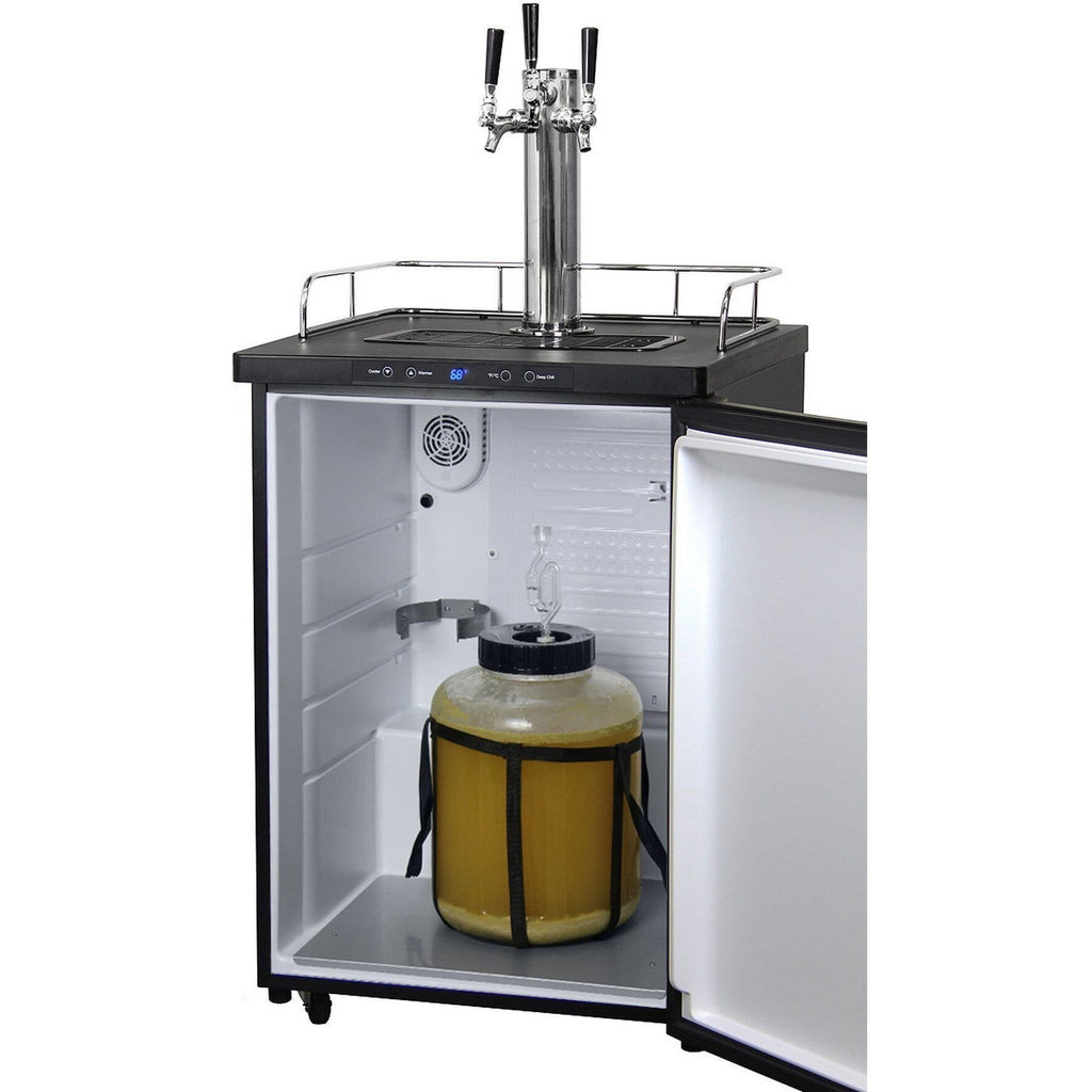 Kegco 24" Wide Homebrew Triple Tap Digital Kegerator HBK309B-3K