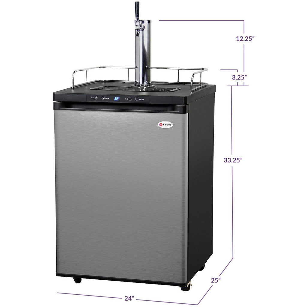 Kegco 24" Wide Homebrew Stainless Steel Single Tap Kegerator HBK309S-1K