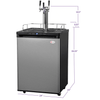 Image of Kegco 24" Wide Homebrew Stainless Steel Triple Tap Digital Kegerator HBK309S-3K