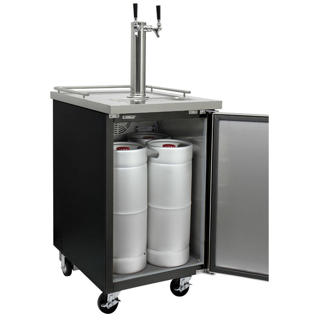 Kegco 24" Wide Kombucha Dual Tap Commercial Kegerator KOMC1B-2
