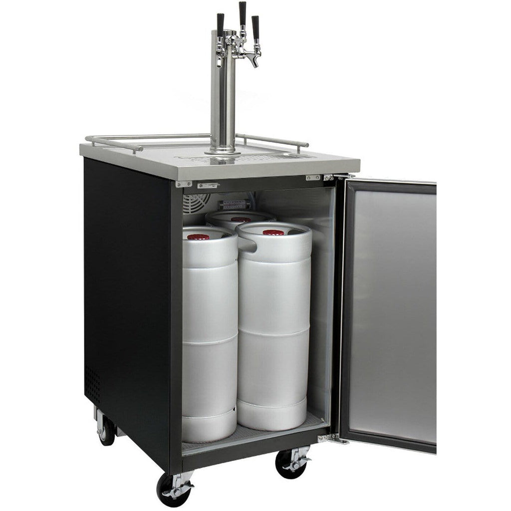 Kegco 24" Wide Kombucha Triple Tap Commercial Kegerator KOMC1B-3