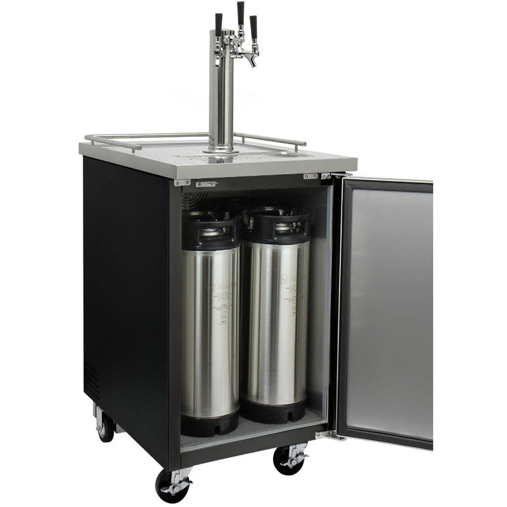 Kegco 24" Wide Kombucha Triple Tap Commercial Kegerator KOMC1B-3