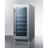 Image of Summit Appliance Black 15" Wide Built-In Wine/Beverage Center CL151WBVCSS