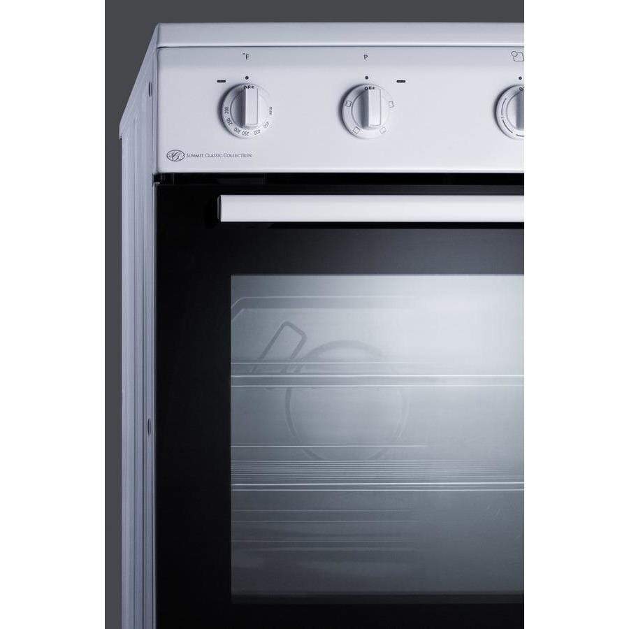 Summit Appliance White 24" Wide Smooth Top Freestanding Electric Range CLRE24WH