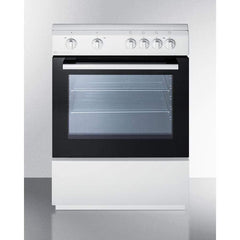 Summit Appliance White 24" Wide Smooth Top Freestanding Electric Range CLRE24WH