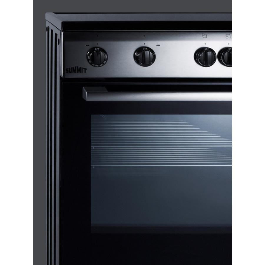 Summit Appliance Black 24" Wide Smooth Top Freestanding Electric Range CLRE24