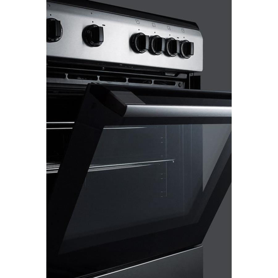 Summit Appliance Black 24" Wide Smooth Top Freestanding Electric Range CLRE24