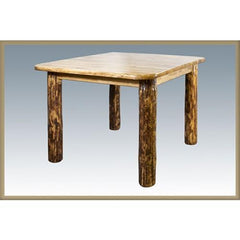Montana Woodworks Glacier Country Log 4 Post w Leaves Dining Table MWGCDT4PL