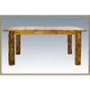 Image of Montana Woodworks Glacier Country Log 4 Post w Leaves Dining Table MWGCDT4PL