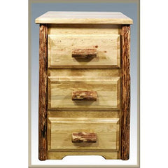 Montana Woodworks Glacier Country Log  3 Drawers Nightstand MWGCN3D