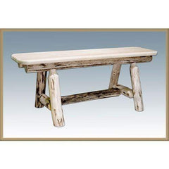 Montana Woodworks Log Small Plank Style Bench MWPSB4