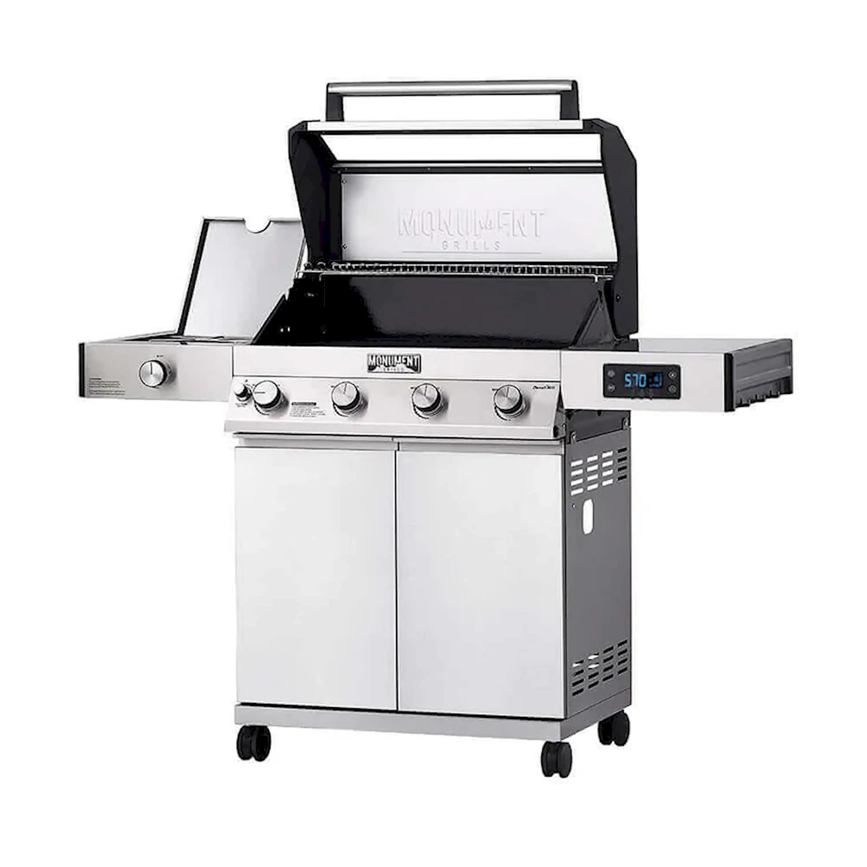 Monument Grills Denali 405 Smart Tech Propane Gas Grill in Stainless Steel