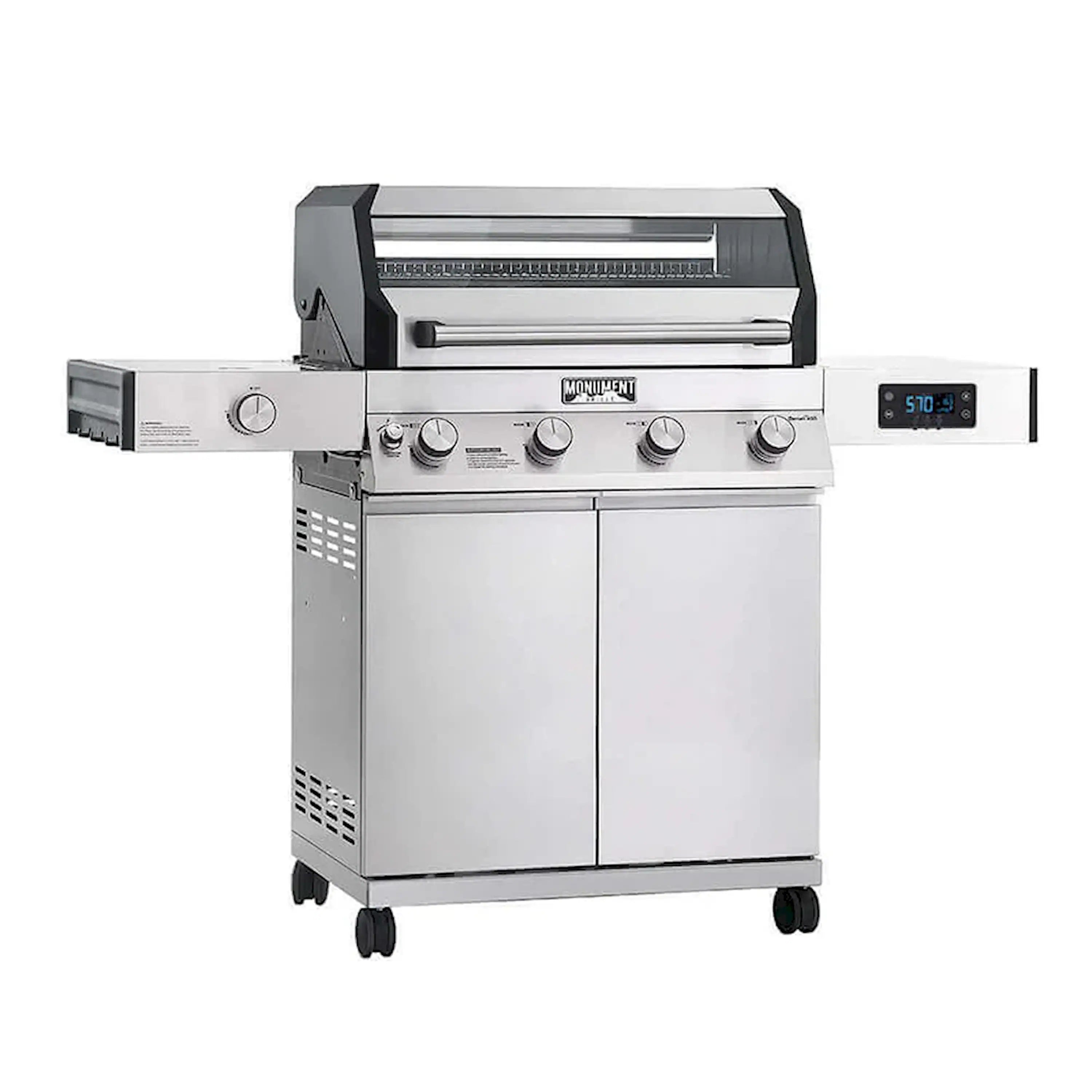 Monument Grills Denali 405 Smart Tech Propane Gas Grill in Stainless Steel