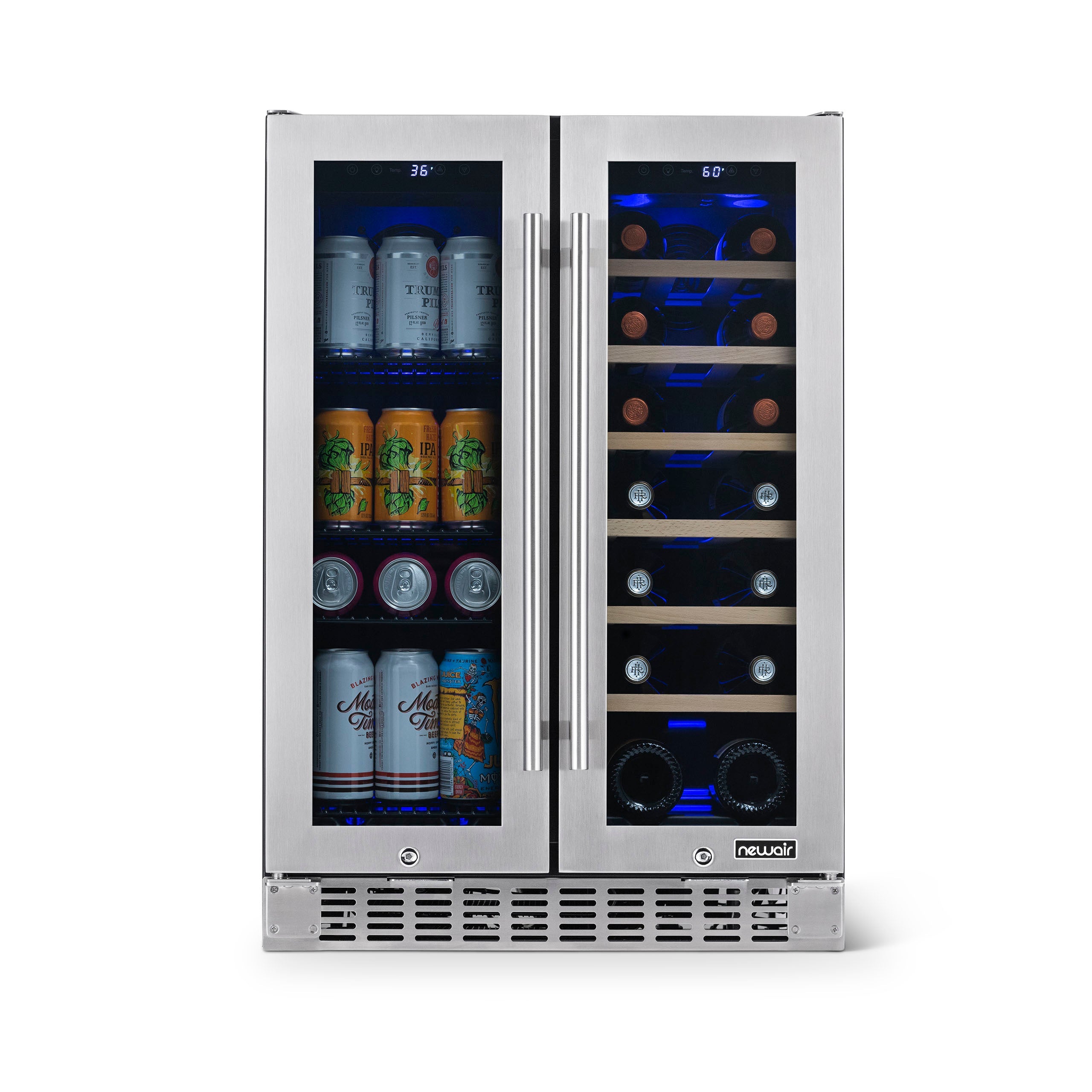 NewAir 24” Built-In 58-Can Dual Zone Beverage Fridge NWB080SS00