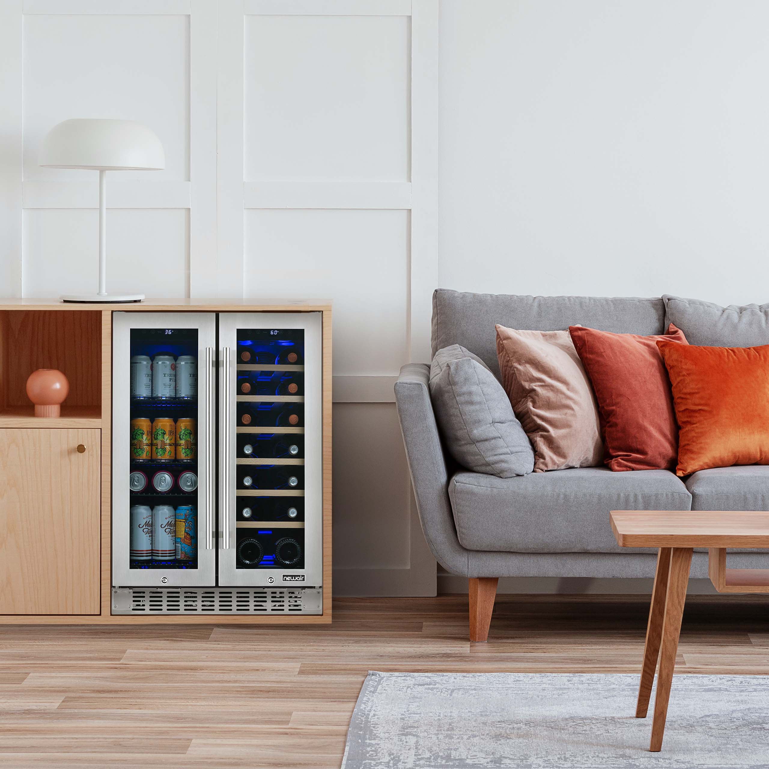 NewAir 24” Built-In 58-Can Dual Zone Beverage Fridge NWB080SS00