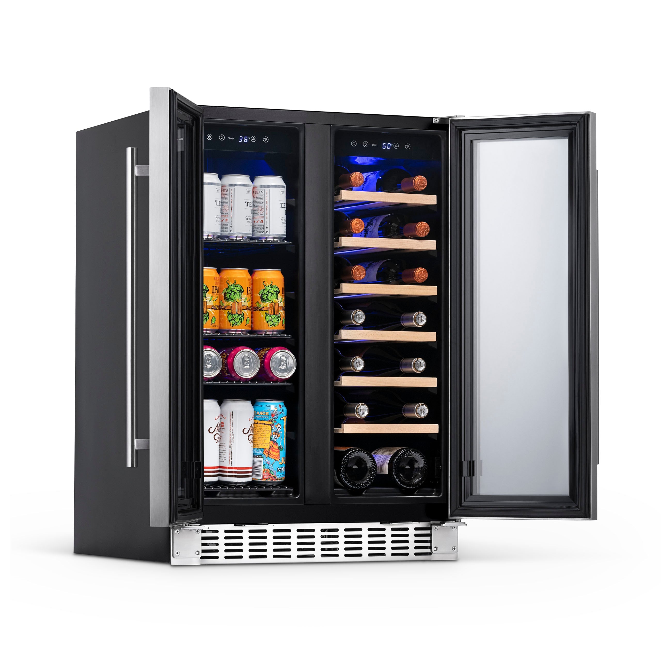 NewAir 24” Built-In 58-Can Dual Zone Beverage Fridge NWB080SS00