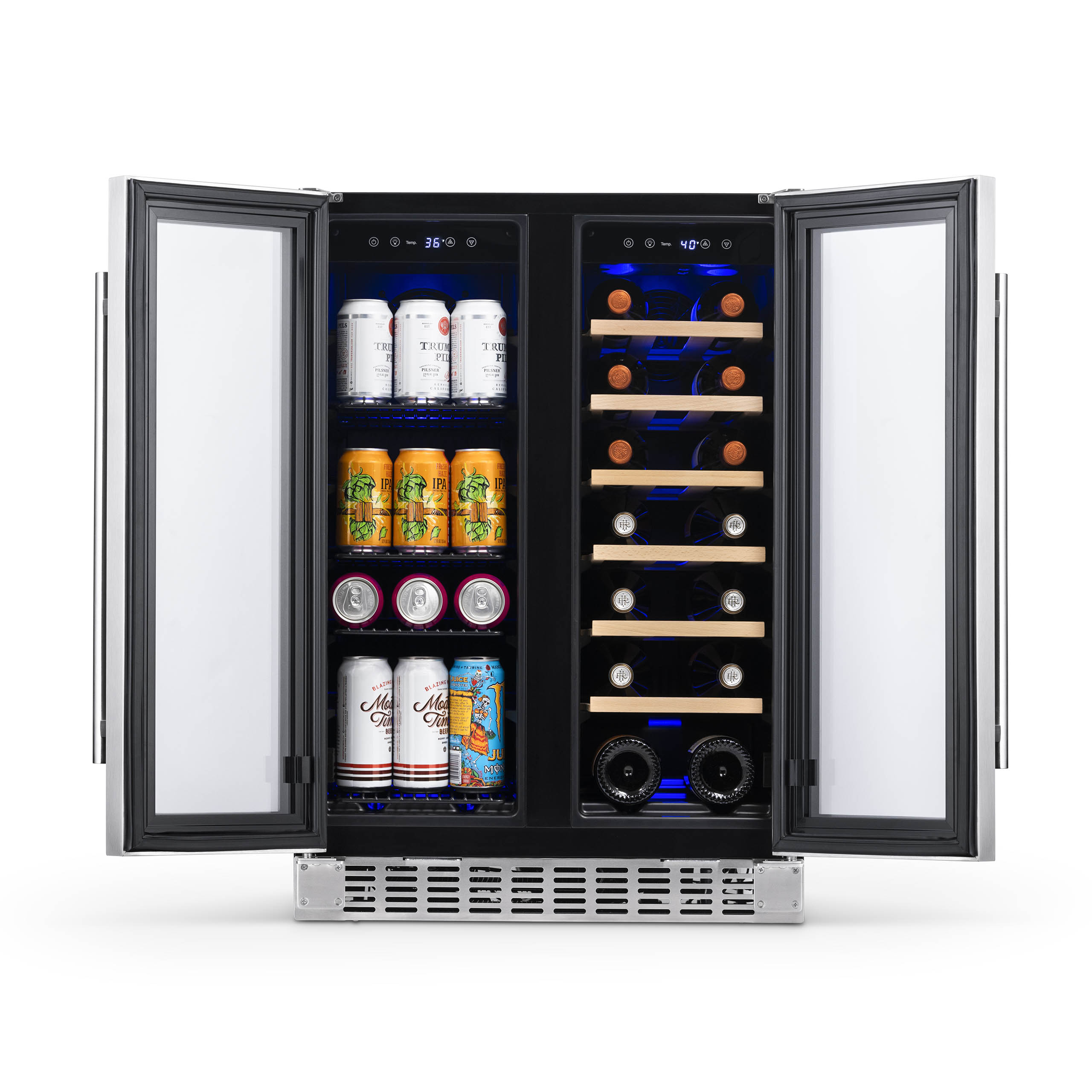 NewAir 24” Built-In 58-Can Dual Zone Beverage Fridge NWB080SS00