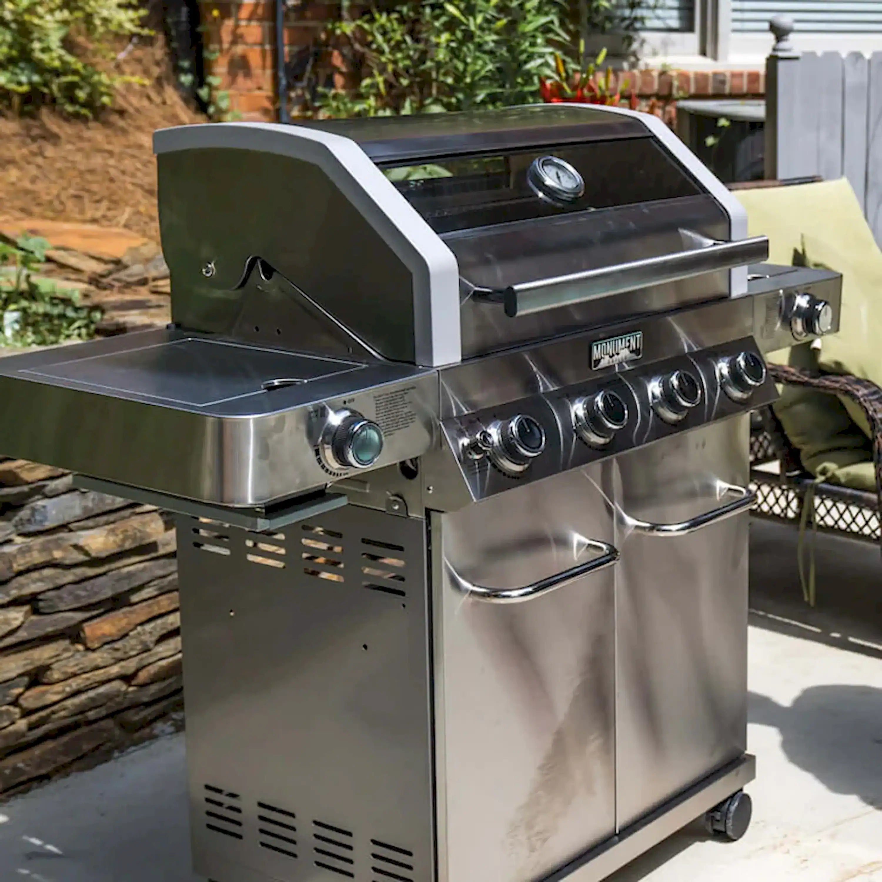 Monument Grills Classic 35633 Infrared Propane Gas Grill in Stainless Steel with 4 Burners